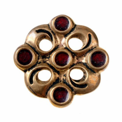 Frankish Merovingian Fibula Brooch Bronze Cloisonné Medieval Jewelry NEW