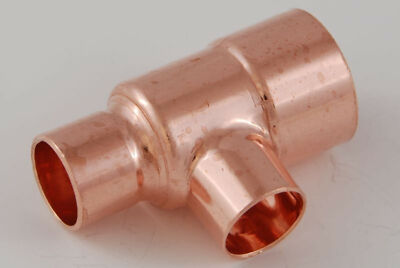 2x Kupferfitting Reduzier T Stück 28-18-18 mm 5130 Lötfitting copper fitting CU