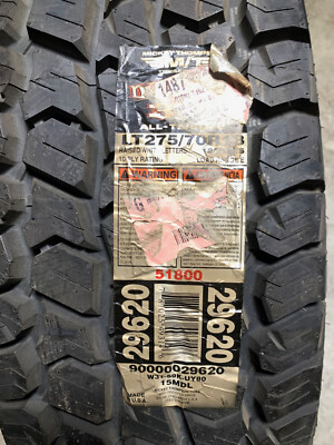 1 New LT 275 70 18 LRE 10 Ply Mickey Thompson Deegan 38 All Terrain Tire