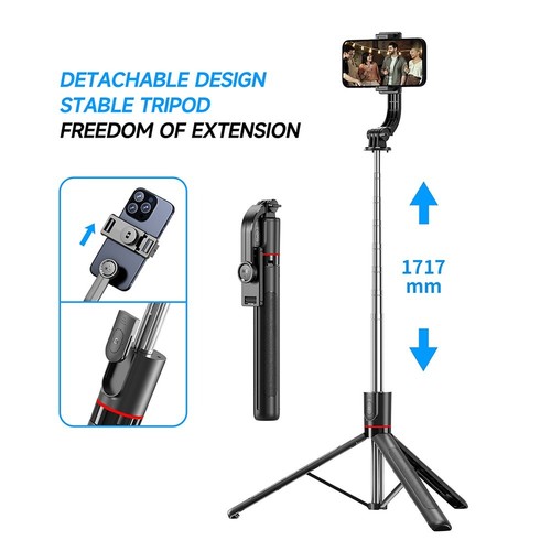 67'' Selfie Stick Travel Tripod Extendable for iPhone Samsung Video Recording - Picture 2 of 13