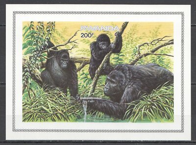 WB353 IMPERF RWANDA FAUNA WILD ANIMALS MONKEYS GORILLAS BL MNH | eBay