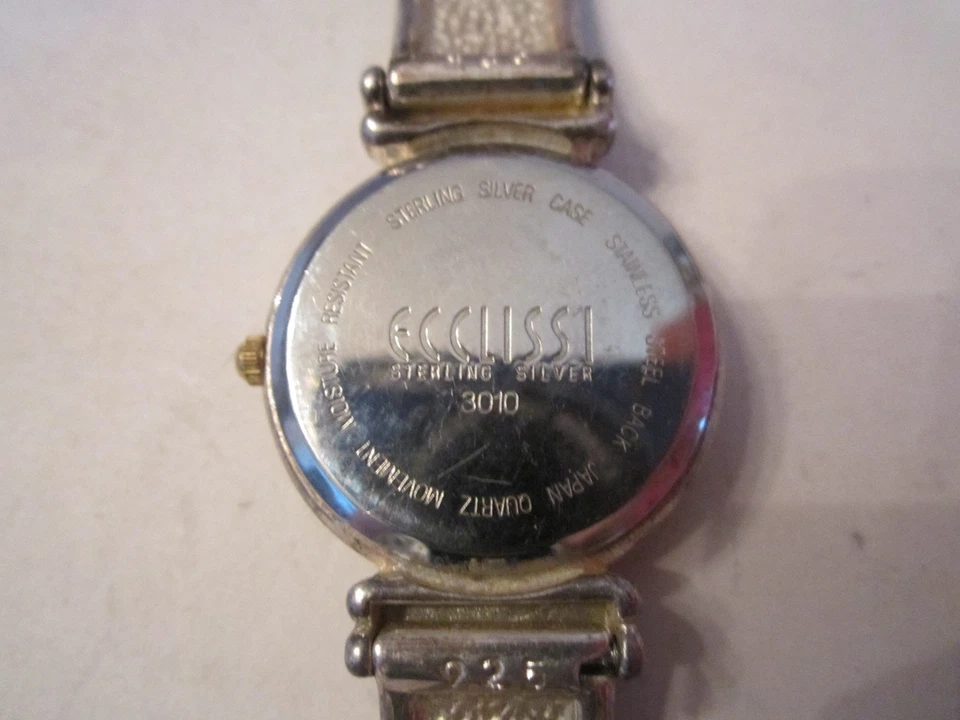 RELÓGIO ECCLISSI PRATA ESTERLINA SÓLIDA - MOVIMENTO QUARTZO - 57g TW - CAIXA P - Imagem 4 de 4