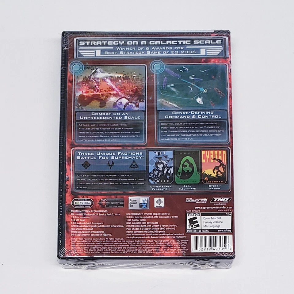 Supreme Commander PC Juego DVD-Rom 2007 Windows Juego de Estrategia NUEVO SELLADO Foto 2 de 3