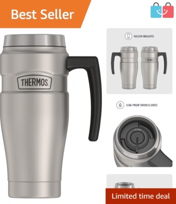 16oz Matte Stainless Steel Travel Mug Dishwasher Safe Sweat