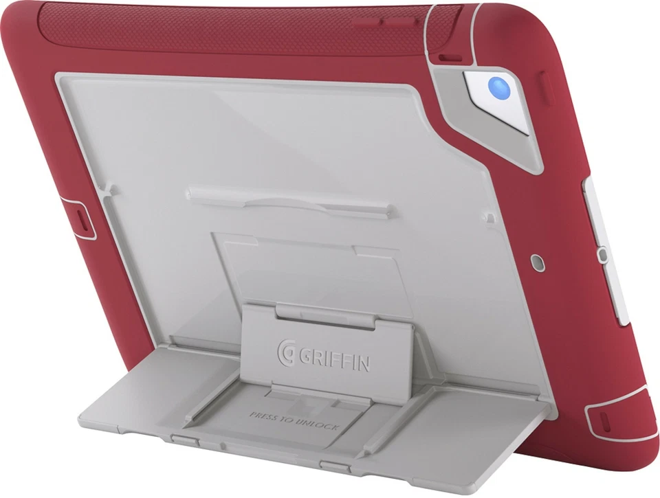 Griffin Survivor Slim Protective Case for iPad Mini 1,2,3 Gray Crimson Red - Image 2 of 4