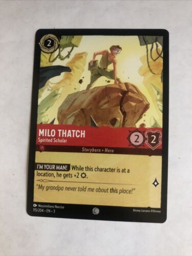 Disney Lorcana: Into The Inklands - Milo Thatch - 115/204 (Cold Foil) NM Single! - Picture 1 of 1