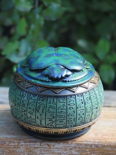 Scarab Beetle Trinket Box Veronese Collection Bronzed Coloured Egyptian Amulet - Picture 6 of 12