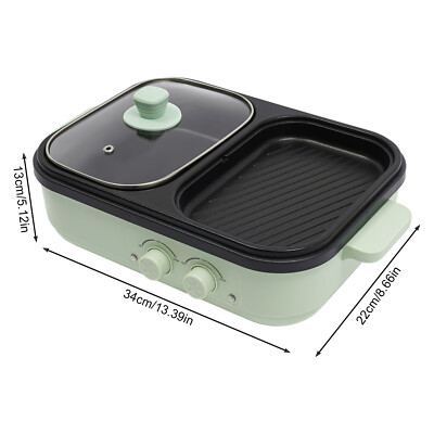 Electric Hot Pot With Grill Area, Multi-purpose Hot Pot, 2-In-1