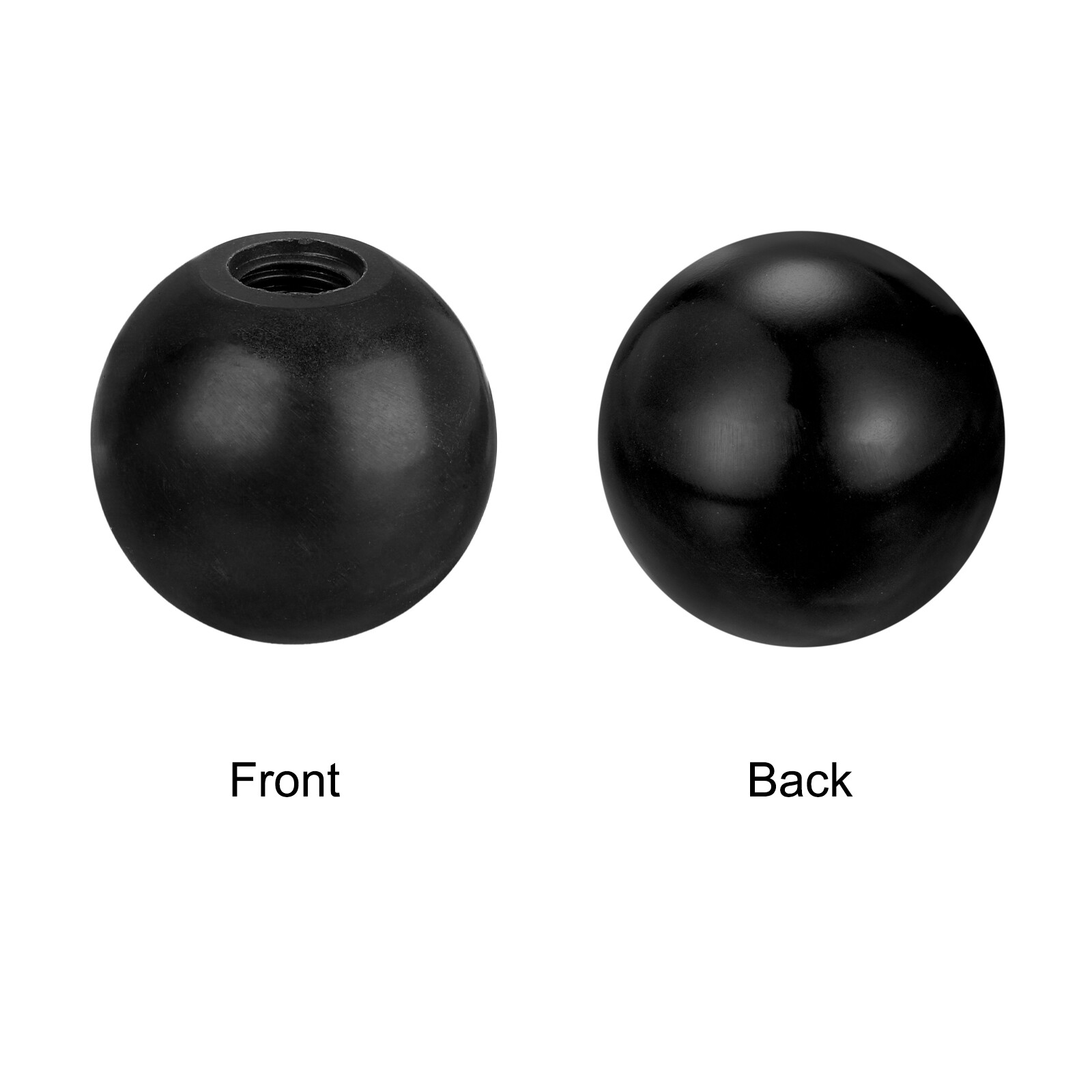 6Pcs Threaded Ball Knobs, 1.57" Dia M12 Female Thread Black for Machine