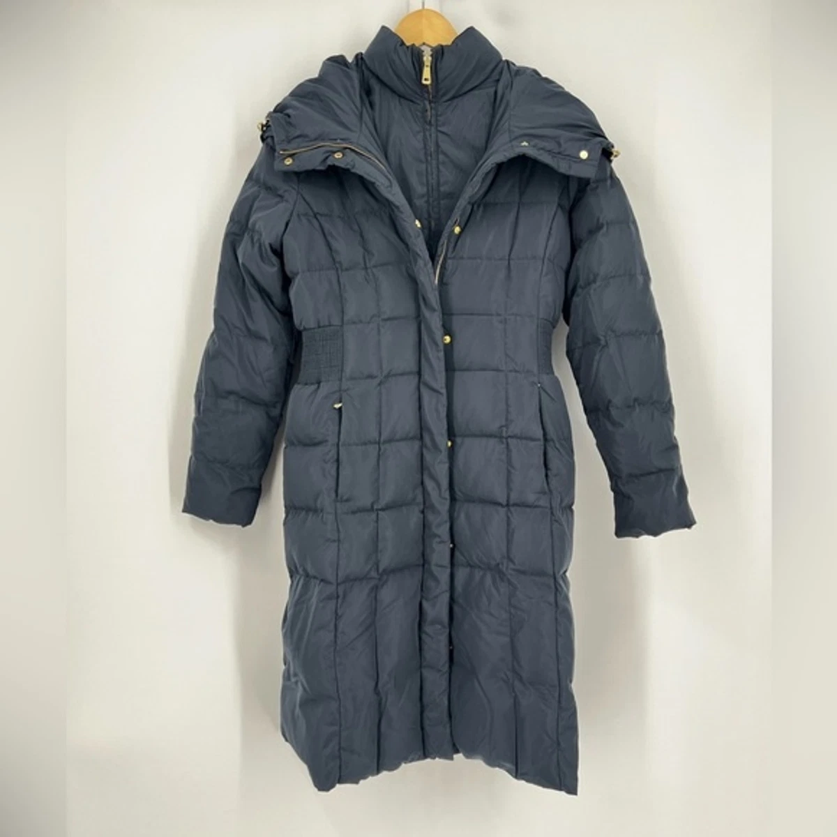 Cole haan quilted hooded puffer clearance coat