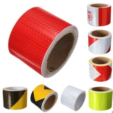 1-10M 2" 5cm Reflective Safety Warning Tape Film Sticker Silver Red #M1222 QL