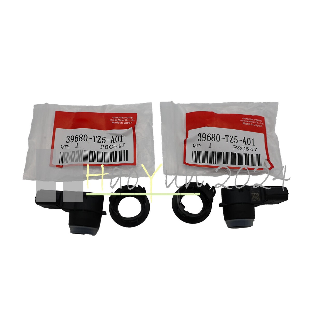 2x Bumper Parking Sensor & Retainer Kit – Fits Acura MDX & RLX 2014-16, Replaces 39680-TZ5-A01 & 39681-TZ5-A01