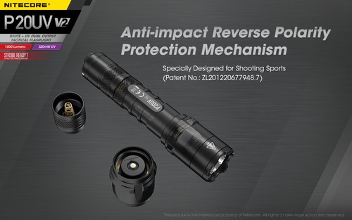NiteCore P20UV V2 LED 1000 Lumens Tactical 365nm UV Flashlight Torch - Picture 4 of 12
