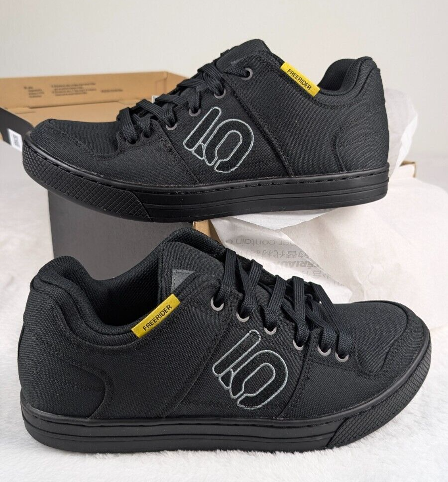 Adidas Five Ten Freerider Canvas Mountain Bike Shoes Mens 10.5 Black Gray NIB