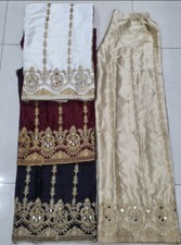 Pakistani Indian Women Straight Fit Silk Trouser Miror-Embroidred Work at Bottom