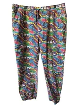 Thrill 94 Graffiti Print Jogger Pants Elastic Waist Cuffed Ankles Cotton Size 3X