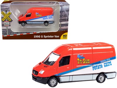 1990 Mercedes Benz Sprinter Van Red White Tri-Sum Potato Chips 1/87 HO Diecas...