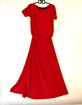 OMDAYA Red Cap Sleeve Semi Off-Shoulder Dress (Medium) NWT.