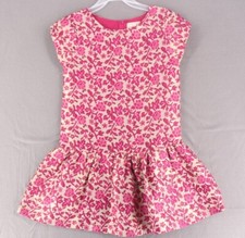 Vintage Peek Dress Girls XL Floral Princess Cap Sleeve Scoop Neck Embossed