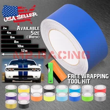 Matte Color Racing Stripes Vinyl Wrap Rally Decals Stripe Sticker 10FT/20FT Long