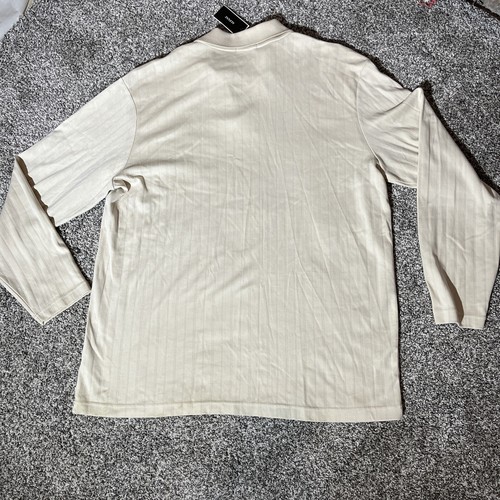 Alfani Mens Striped/ Solid Sandstone Long-Sleeve Polo Shirt, Size XL - Picture 7 of 7