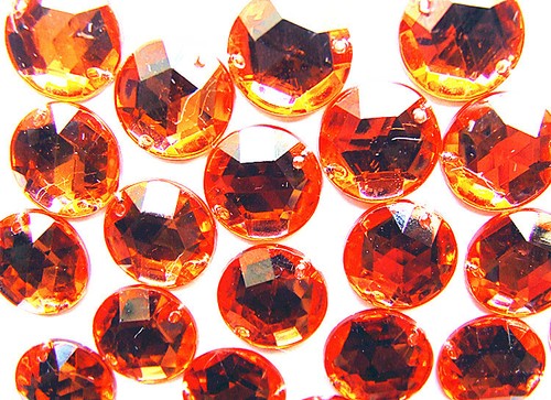 Faceted Beads Acrylic Rhinestone Gems 10 mm Round Flat Back Sew On All Colours - Picture 30 of 65
