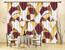 Bright Color Block 3D Curtain Blockout Photo Print Curtains Drape Fabric Window