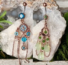 1pc Vintage Brass Style Chandelier Belly Ring Navel Piercing Naval Body Jewelry