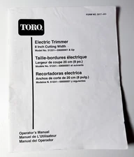 TORO Electric Trimmer 8" Owners Manual - Use & Care Multiple Models 51231
