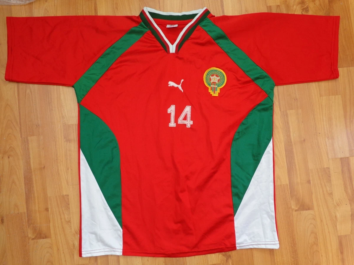 VINTAGE MAROC MOROCCO L LARGE MENS 2000-2001 PUMA FOOTBALL HOME SHIRT