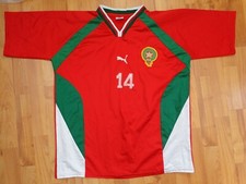 Vintage Maroc LARGEUR Grand Hommes 2000-2001 Puma Football Maillot Domicile