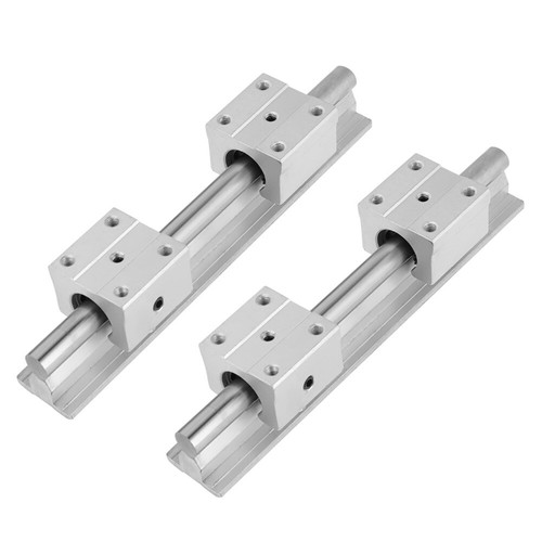 2Pcs 200mm Linear Slide Guide Shaft Rail+4Pcs SBR12UU Bearing Block CNC Parts