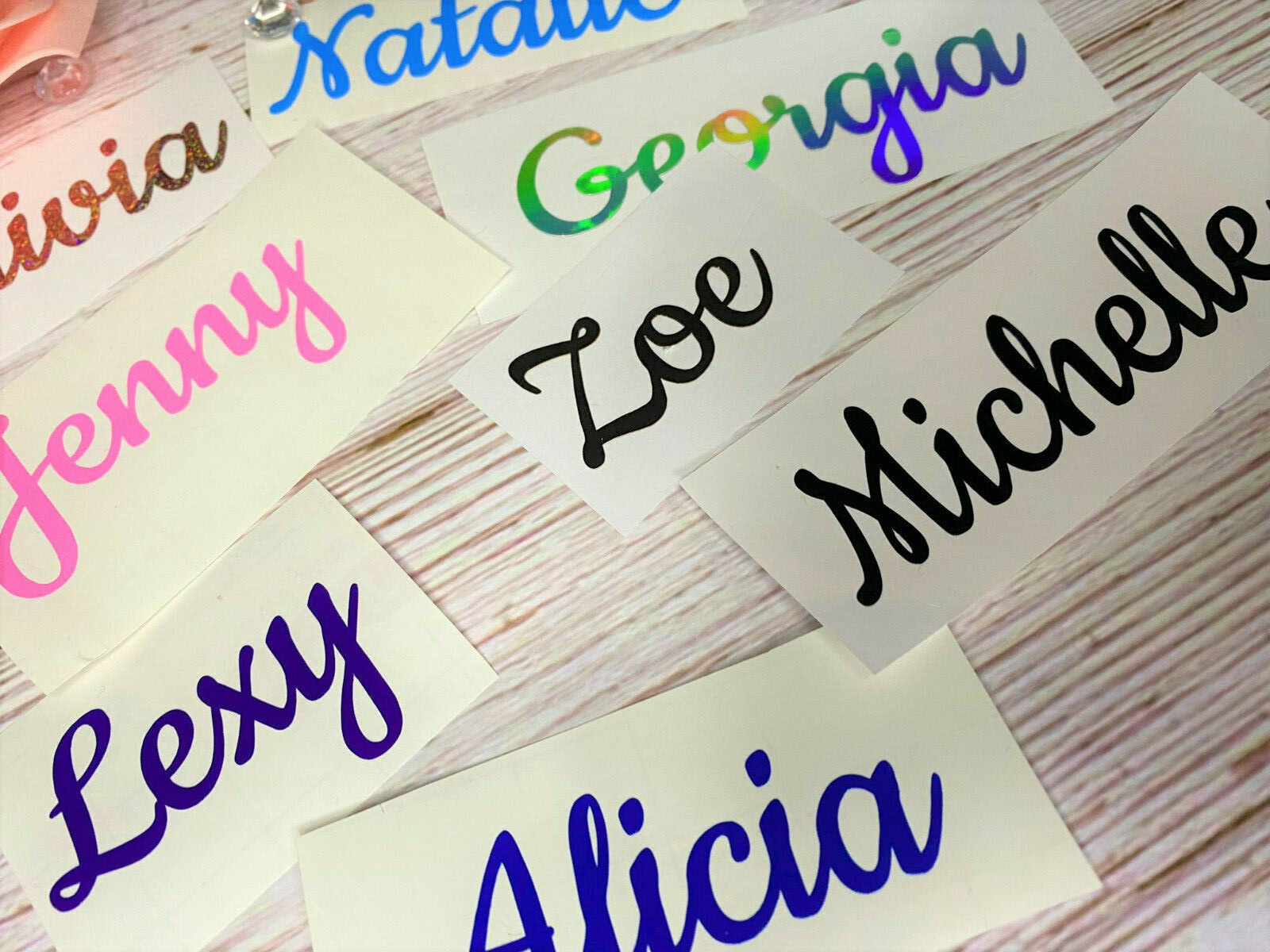 1,5,10 Personalised Vinyl Name Stickers Decal Label Water Bottle