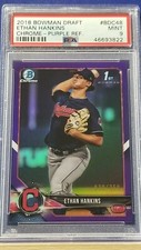 Ethan Hankins - 2018 Bowman Draft Chrome Purple Refractor  PSA 9   #30/250