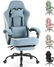 Video Game Chair - High Back Ergonomic Computer Desk Chair with Footrest Lumba