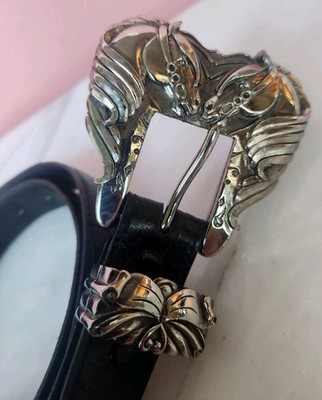 Hartnell Belt Hartnell Ladies Vintage Frog Belt Genuine Black Leather  main image 4