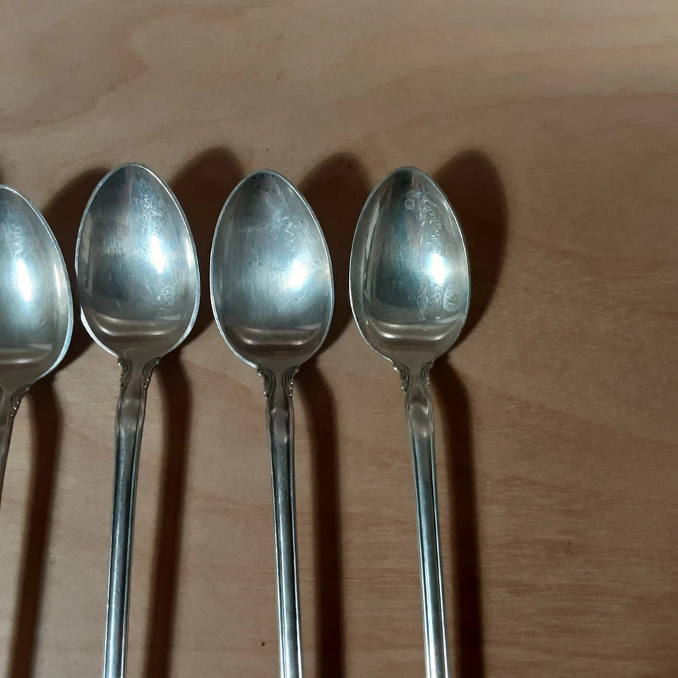 5 cucharas de té heladas de ley toalla de plata con patrón provincial francés SIN MONO Foto 4 de 4