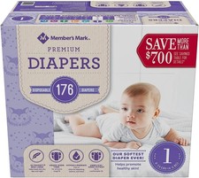 Member's Mark Premium Baby Diapers, Size 1 8-14 Pounds , 176 Count