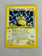 Pokemon First Edition Lt. Surge's Electabuzz Gym Heroes 6/132