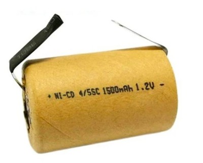 4/5 Sub C 1500 mAh NiCd Rechargeable Battery with Tabs