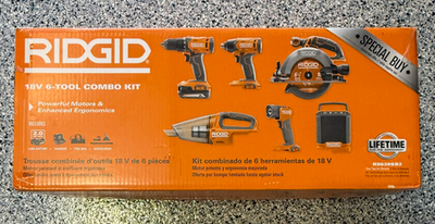 #ad #ad ⚡FAST SHIP⚡RIDGID R18V Cordless 6 Tool Combo Kit 2.0 Ah BRAND NEW SEALED $229.99