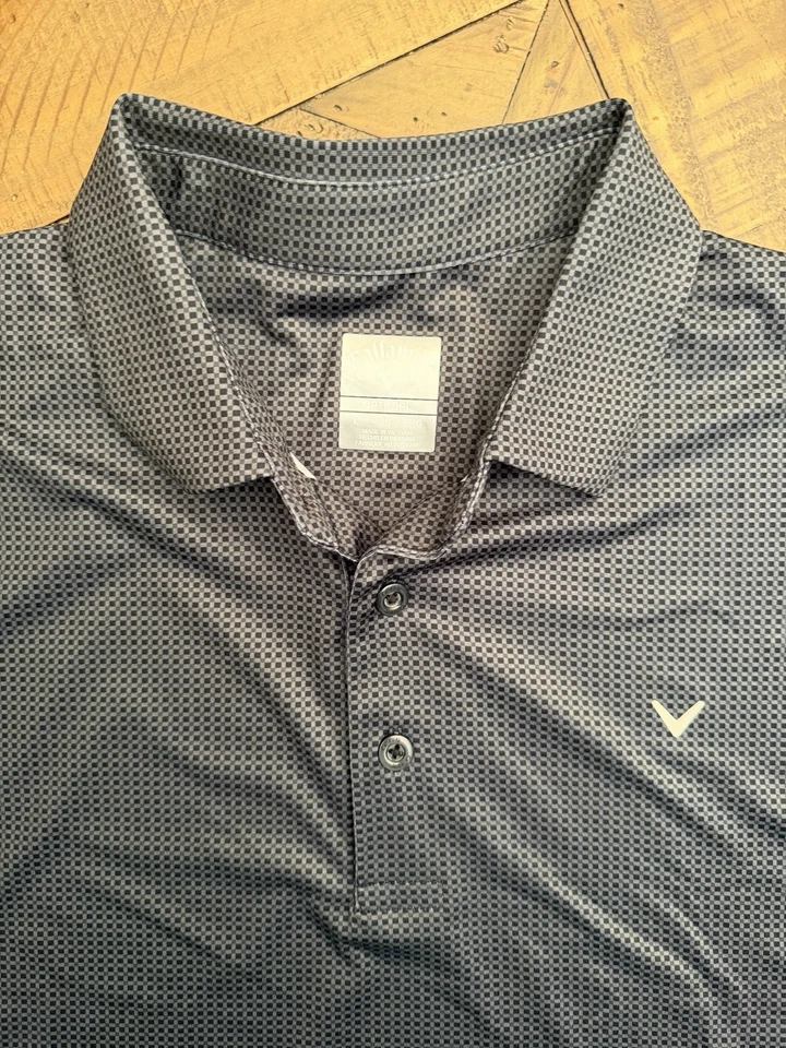 Camisa Polo Callaway Para Hombre Grande Negra Opti Dri Fit Golf Informal Manga Corta 108 Foto 2 de 4