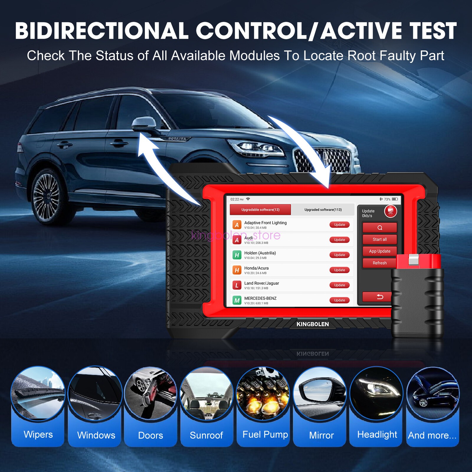 KINGBOLEN K7 Elite OBD2 Scanner All System Car Diagnostic ECU Key Coding CANFD