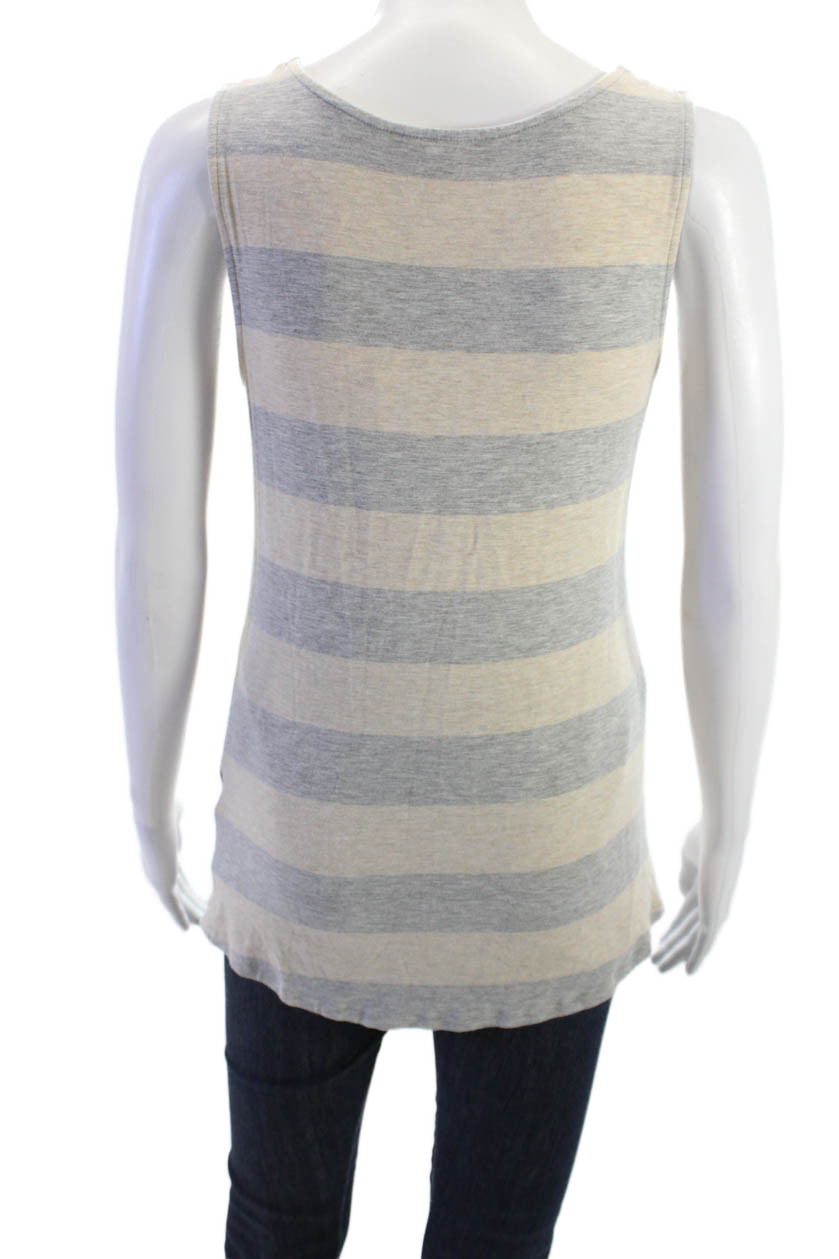 philosophy Womens Basic Beige Geometric Striped T… - image 3
