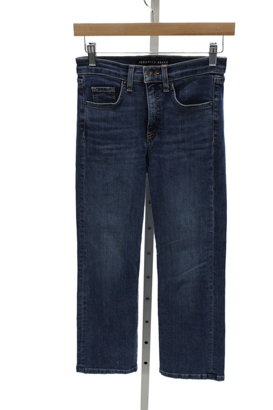 Veronica Beard Womens Straight Jeans Blue Mid Rise Zip Size 26