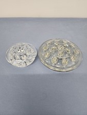 Set Of 2 Vintage Pressed Glass Flower Frogs