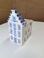Delft Blue Ceramic Planter Box Amsterdam Canal House Handpainted Holland Floral