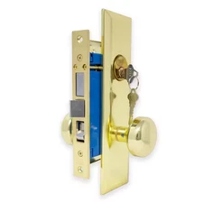 Brass Mortise Entry Right Hand Lock Set with 2.5 In. Backset and 2 SC1 Keys