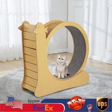 110x34x102cm Fish-shaped Cat Treadmill With Carpeted Runway Cat Exercise Wheel