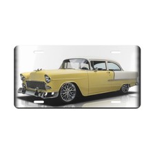 Stunning 1955 Chevrolet 210 Classic Car Metal Front License Plate - Iconic